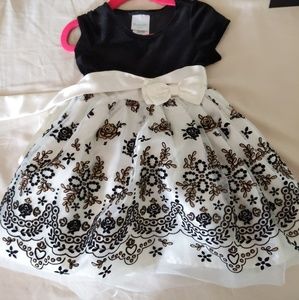 White gold and black dress with cover up